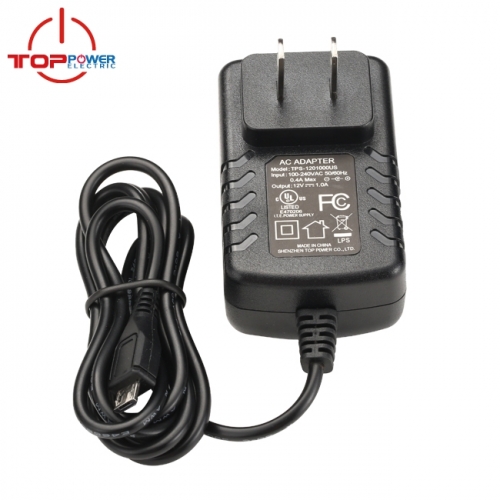 12V 1A US Plug Power Adapter